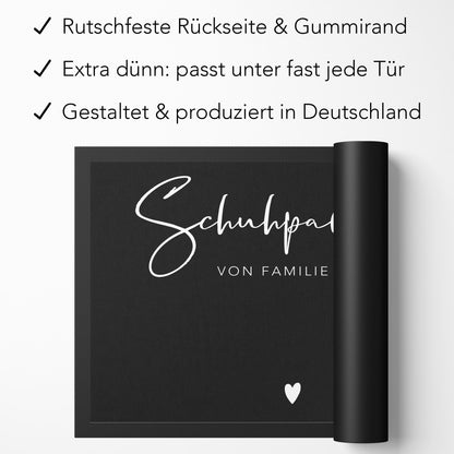 Schuhparkplatz Fußmatte personalisiert Schuhmatte Geschenk Familie Einzugsgeschenk Wohnung Fußabtreter Schmutzfangmatte für Innen 60x40 cm