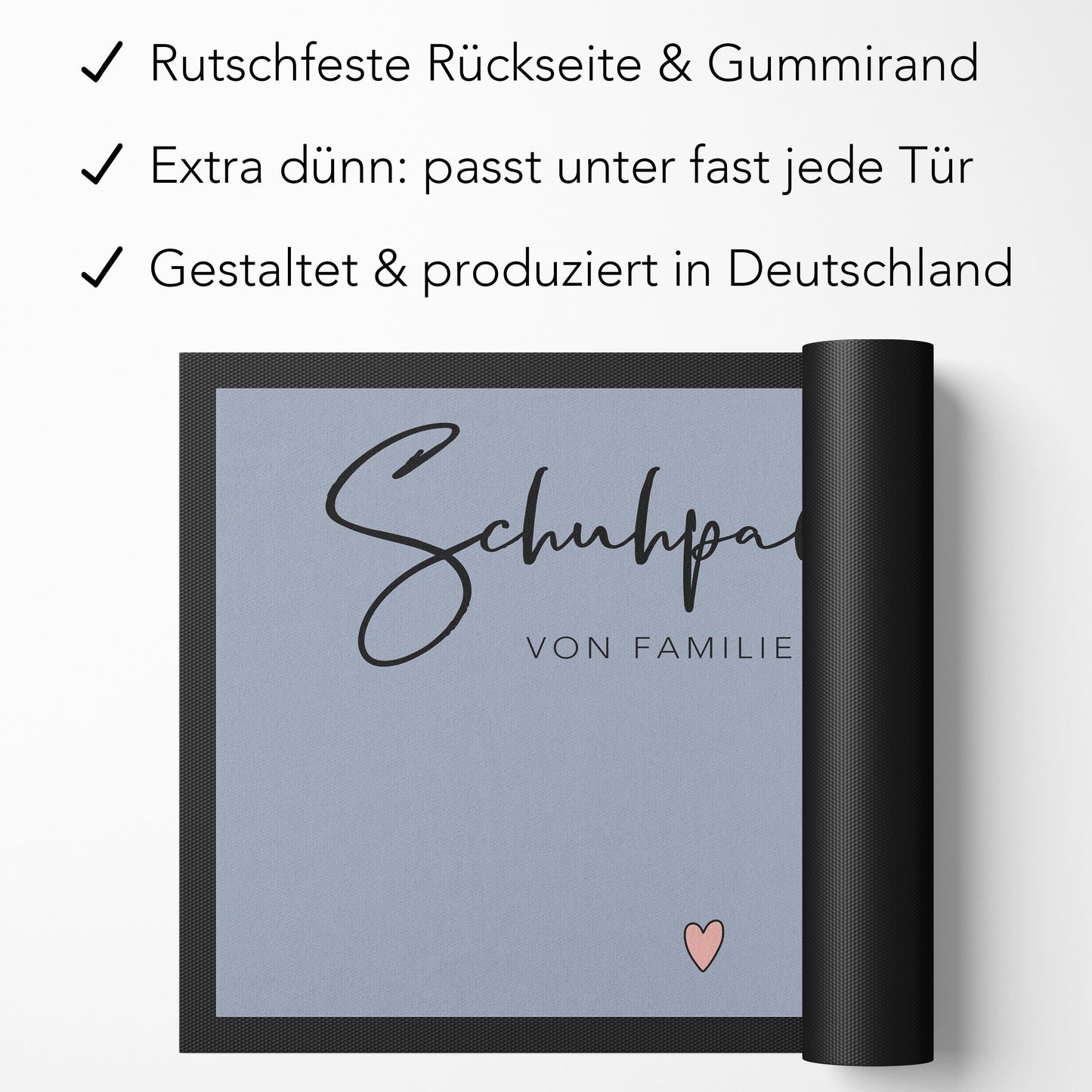Schuhparkplatz Fußmatte personalisiert Schuhmatte Geschenk Familie Einzugsgeschenk Wohnung Fußabtreter Schmutzfangmatte für Innen 60x40 cm