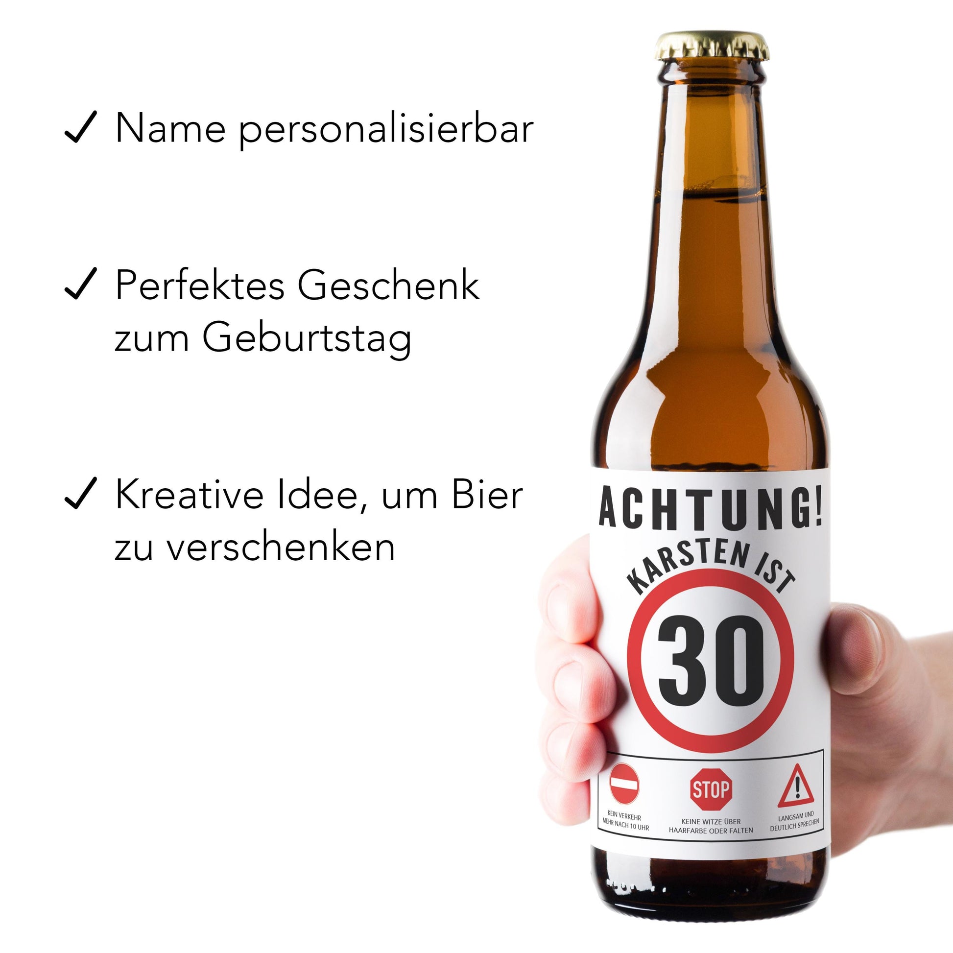 Bier Geschenk Mann 30. Geburtstag Bieretiketten personalisiert Männergeschenk Geburtstagsgeschenk Bierflaschen Etiketten 6 Stück | 9x9 cm