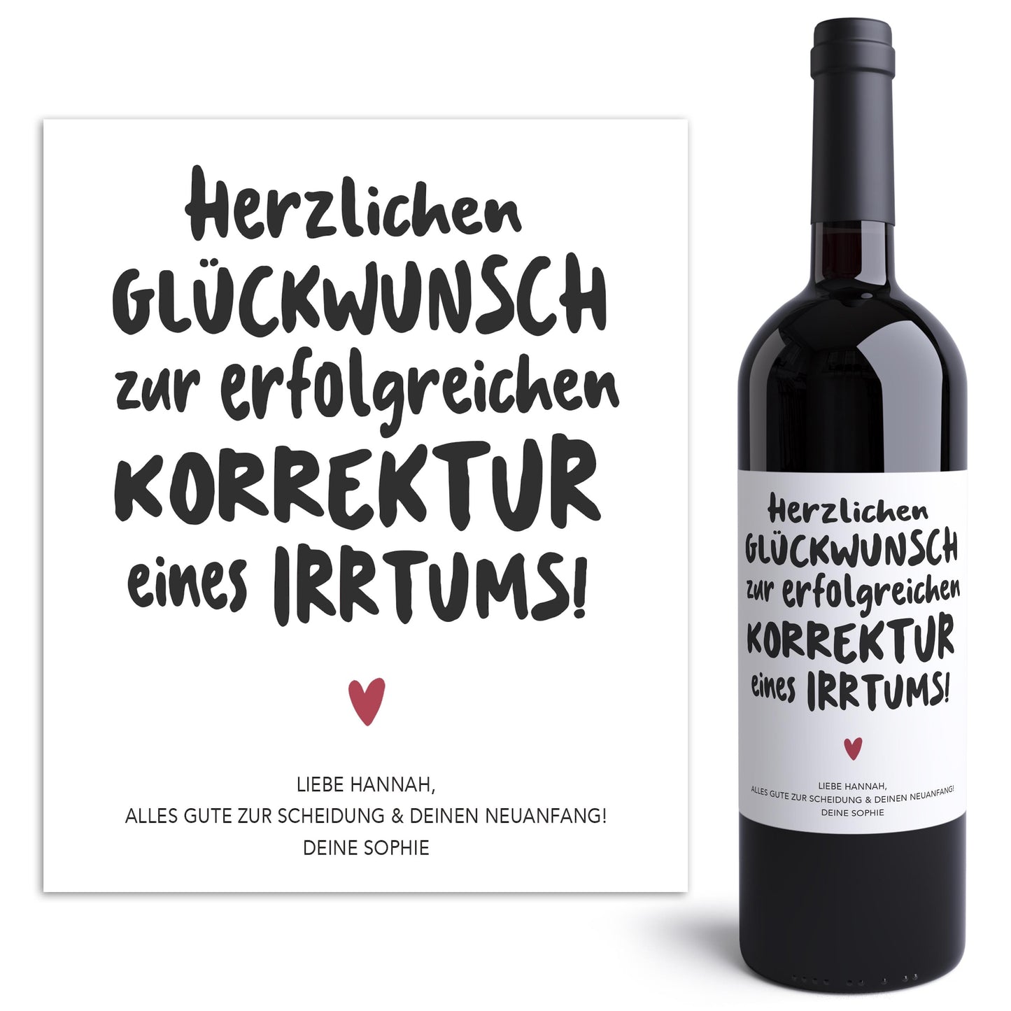 Scheidungsparty Scheidungsgeschenk personalisierte Flaschenetiketten Geschenk Scheidung Wein Etiketten selbstklebend 2 Stück | 10x12 cm