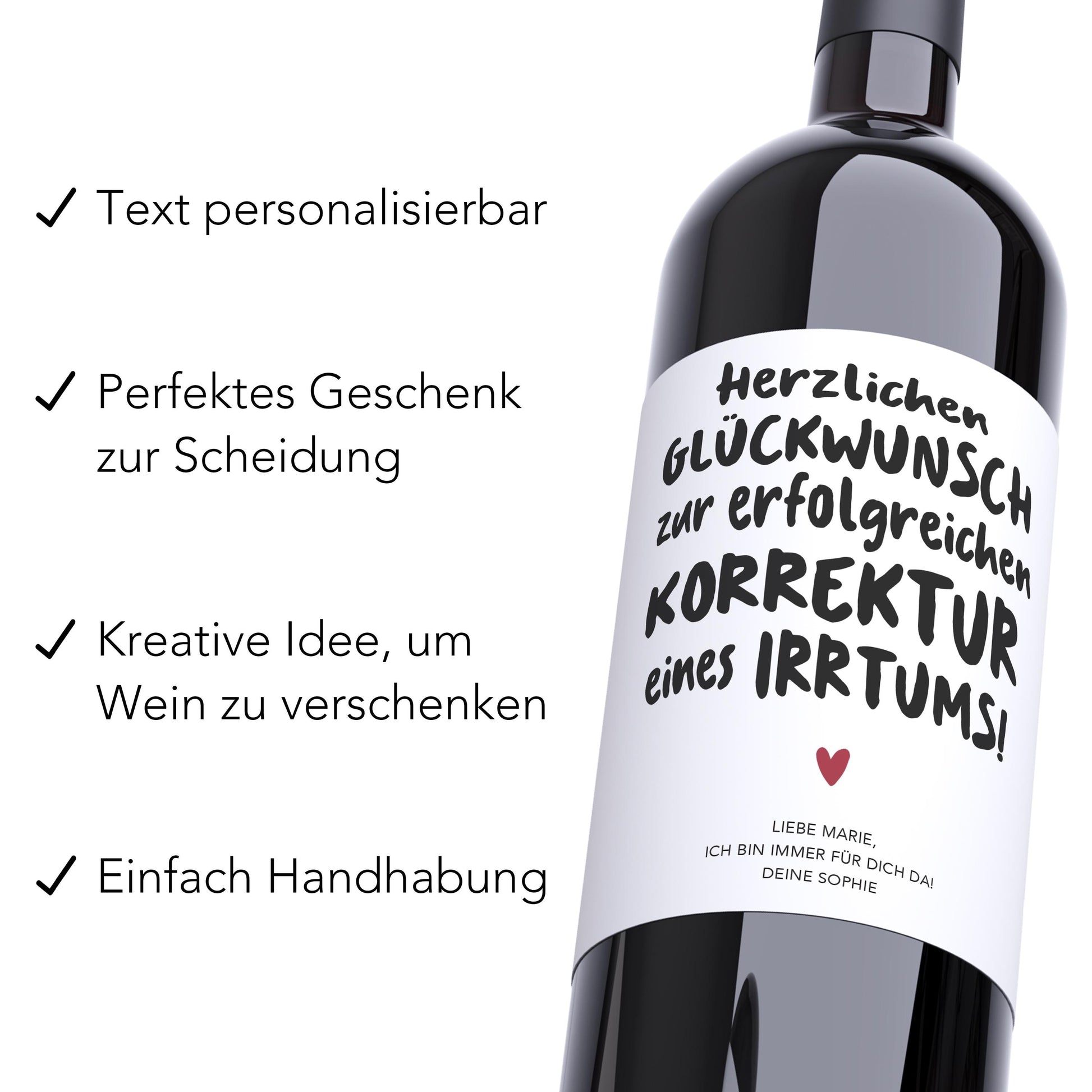 Scheidungsparty Scheidungsgeschenk personalisierte Flaschenetiketten Geschenk Scheidung Wein Etiketten selbstklebend 2 Stück | 10x12 cm