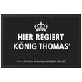 Lustige Fußmatte personalisiert König Königin Wohnung Einweihungsgeschenk witzig Geschenk zum Einzug Schmutzfangmatte für Innen 60x40 cm