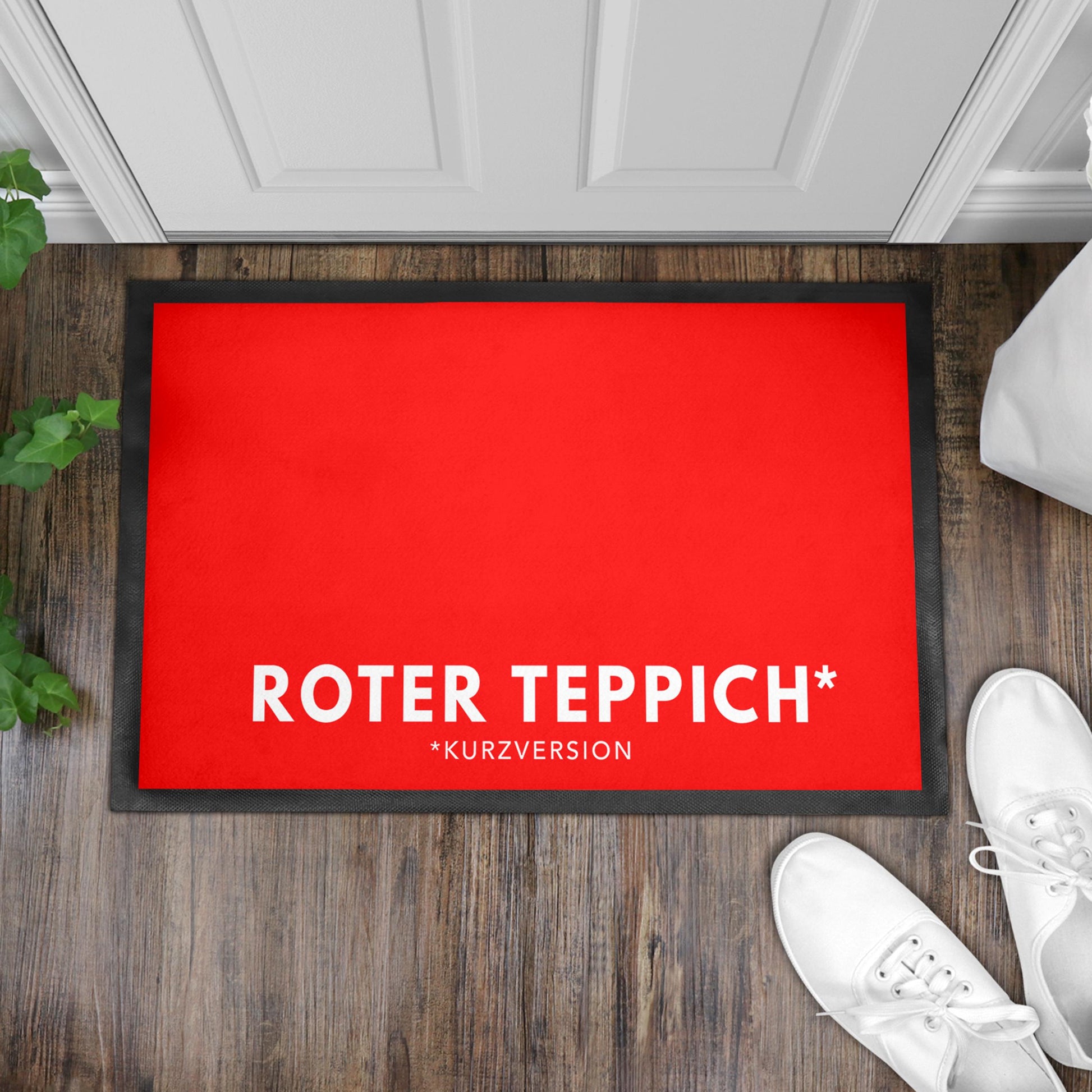 Roter Teppich Fußmatte Innen lustig Geschenk witzige Schmutzfangmatte Rot Einweihungsgeschenk Wohnung Fußabtreter für Innen 60x40 cm