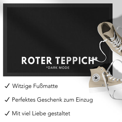 Roter Teppich Fußmatte Innen lustig Geschenk witzige Schmutzfangmatte Einweihungsgeschenk Wohnung Fußabtreter für Innen 60x40 cm
