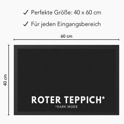Roter Teppich Fußmatte Innen lustig Geschenk witzige Schmutzfangmatte Einweihungsgeschenk Wohnung Fußabtreter für Innen 60x40 cm