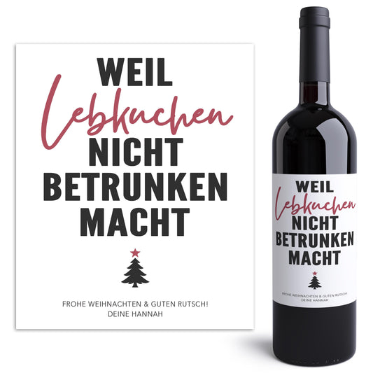 Weihnachten Weinetiketten personalisierte Flaschenetiketten Weihnachtsgeschenk Geschenk Wein Etiketten selbstklebend 2 Stück | 10x12 cm