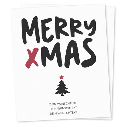 Weihnachten personalisierte Flaschenetiketten Merry Christmas Weihnachtsgeschenk Geschenk Wein Etiketten selbstklebend 2 Stk. | 10x12 cm