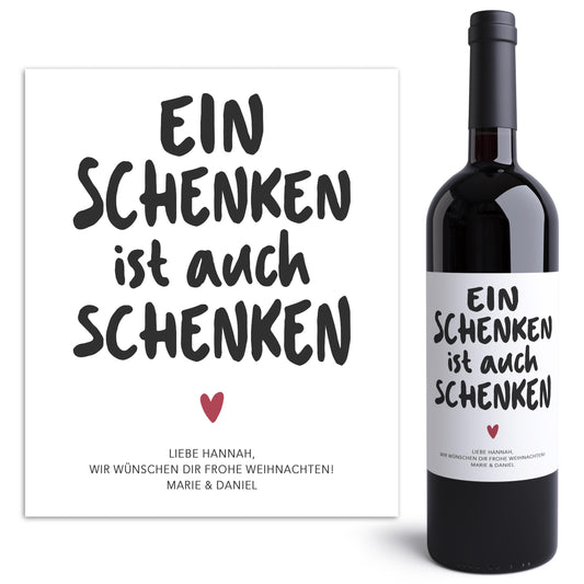 Weihnachtsgeschenk Weinetiketten personalisiert Flaschenetiketten Weihnachten Geschenk Wein Etiketten selbstklebend 2 Stk. | 10x12 cm