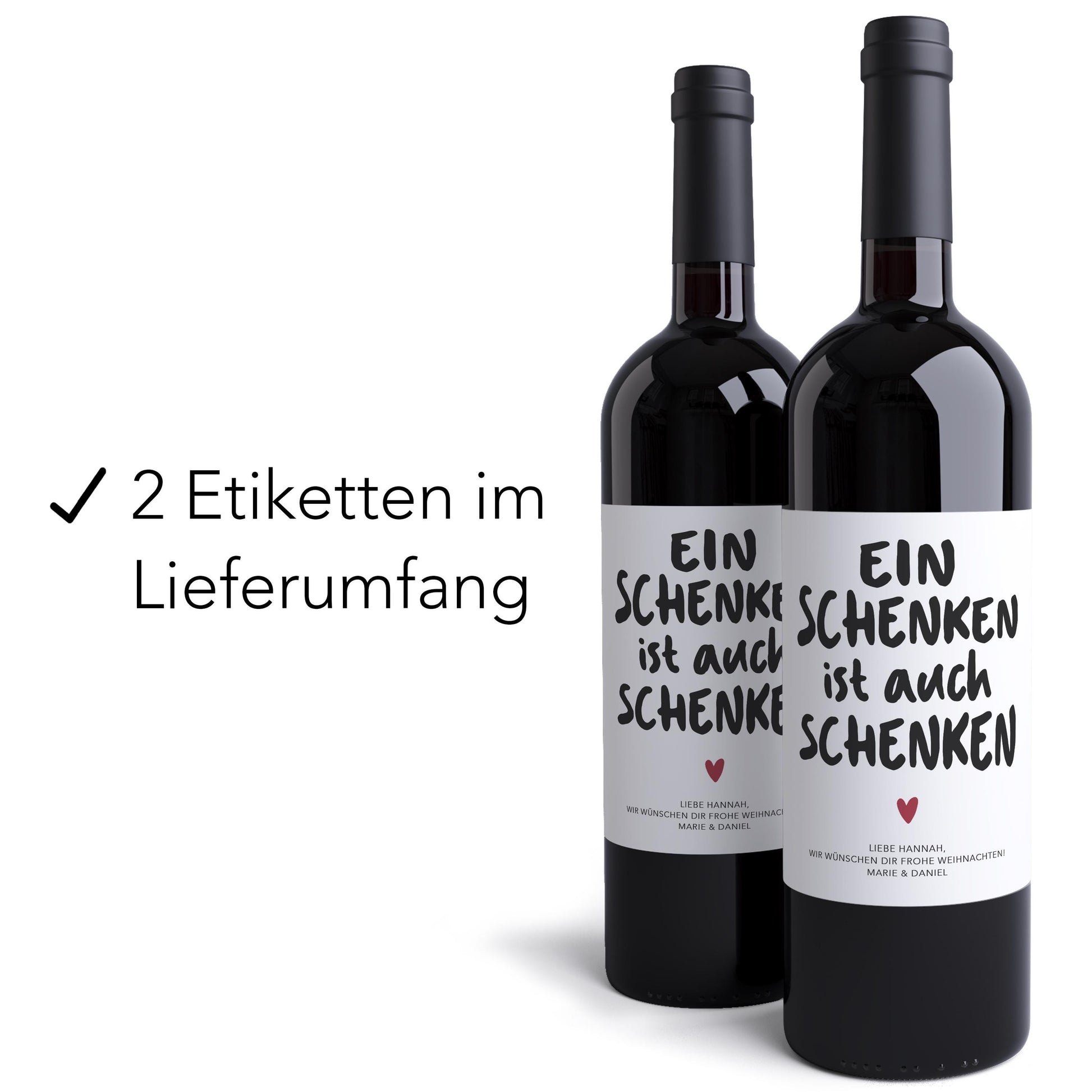 Weihnachtsgeschenk Weinetiketten personalisiert Flaschenetiketten Weihnachten Geschenk Wein Etiketten selbstklebend 2 Stk. | 10x12 cm