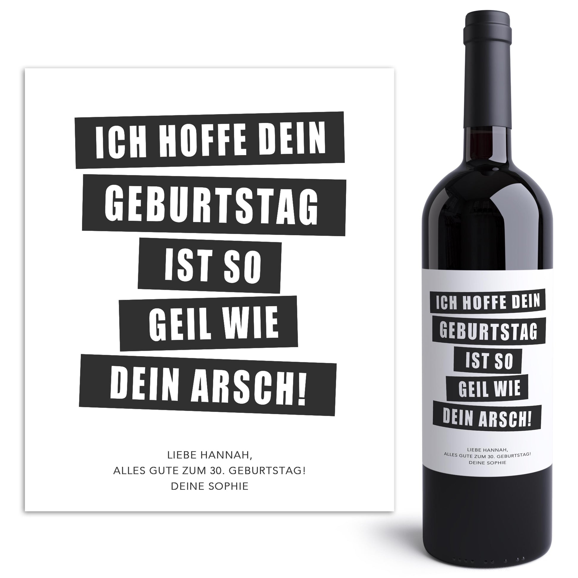 Geburtstag Frau Weinetiketten personalisiert Flaschenetiketten Freundin Geiler Arsch Geburtstagsgeschenk Geschenk Etiketten 2 Stk | 10x12 cm