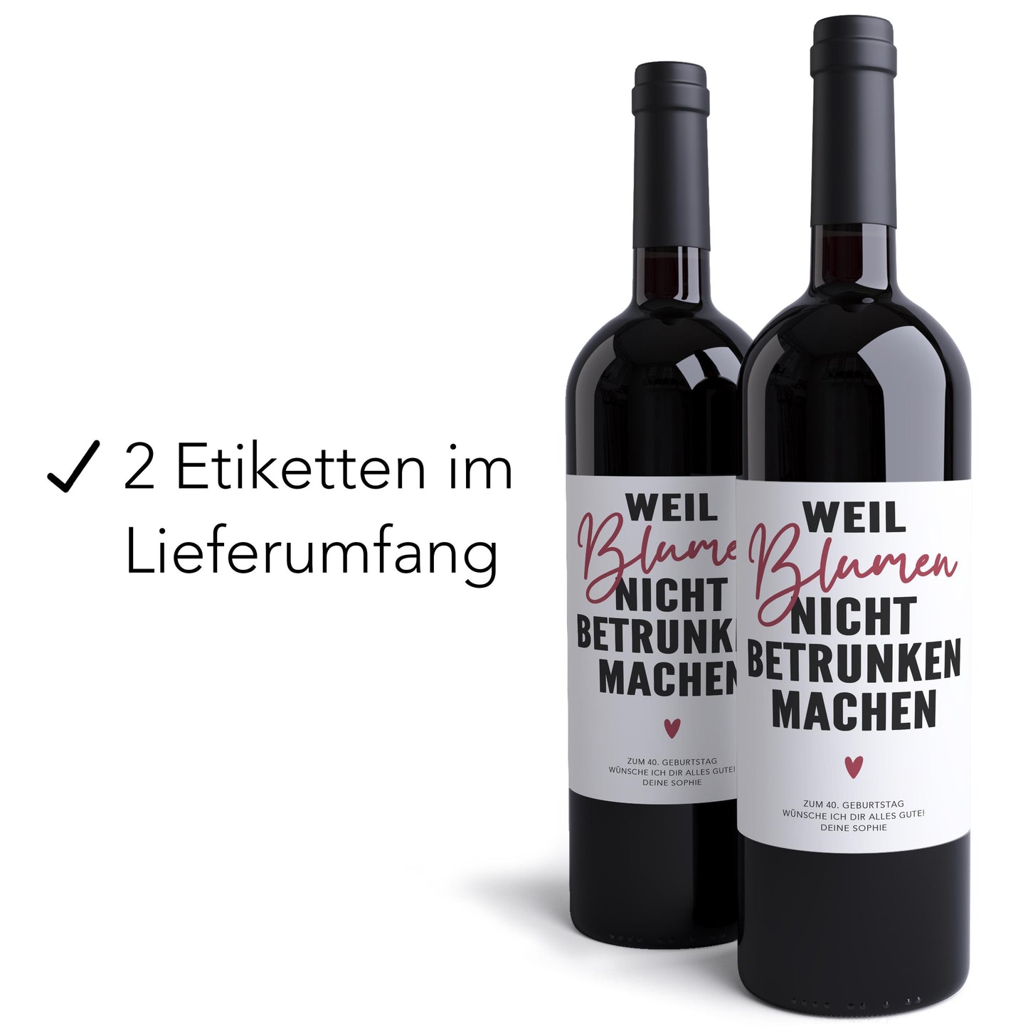 Weinetiketten Weihnachten personalisierte Flaschenetiketten Weihnachtsgeschenk Geschenk Wein Etiketten selbstklebend 2 Stück | 10x12 cm