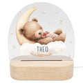 Nachtlicht Baby Kinder personalisiert Geschenk zur Geburt Babyzimmer Deko Bär Kinderzimmer Nachtlampe Inkl. Holzfuß & Netzteil
