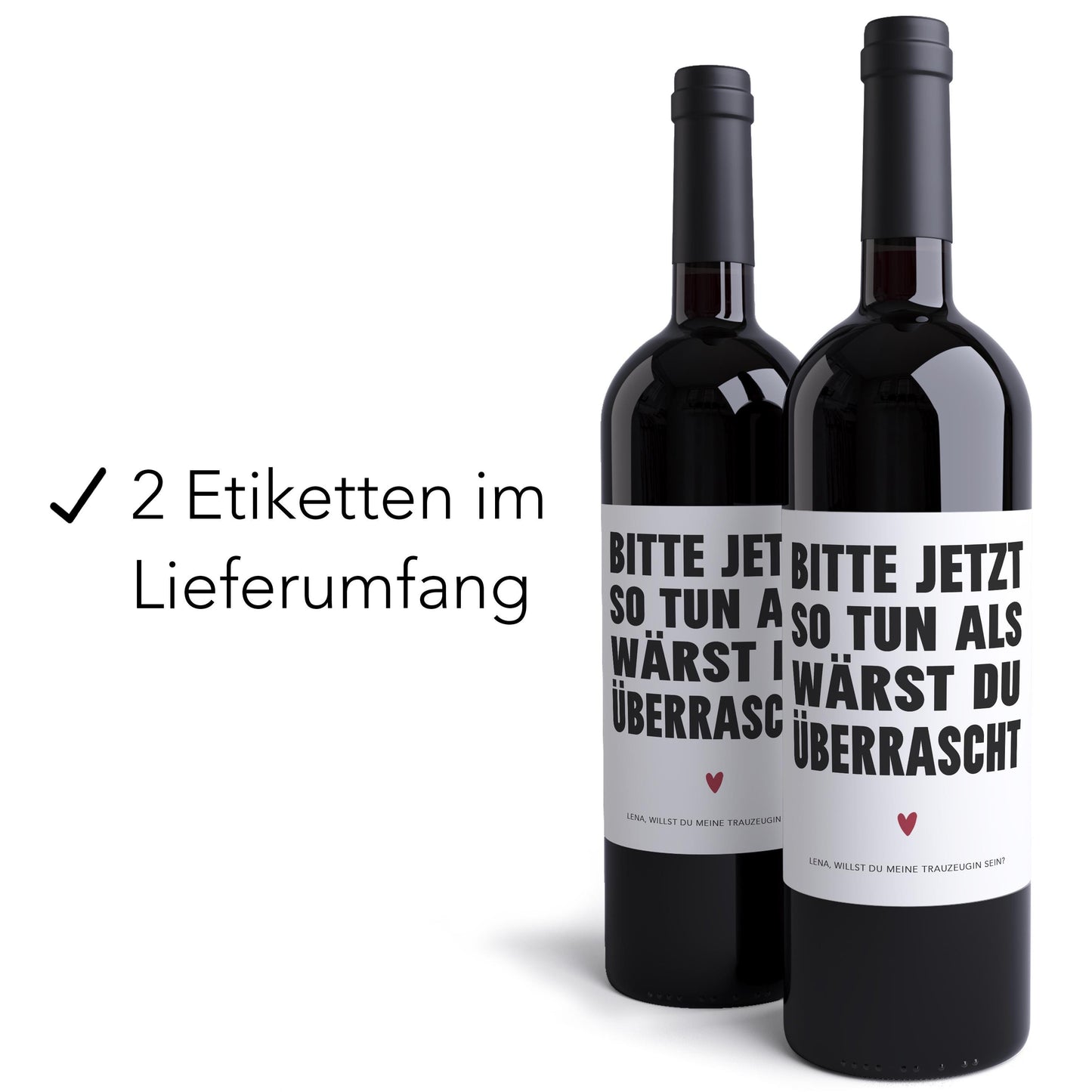 Trauzeugen fragen Weinetiketten personalisiert Willst du meine Trauzeugin sein Geschenk Wein Etiketten selbstklebend 2 Stk. | 10x12 cm