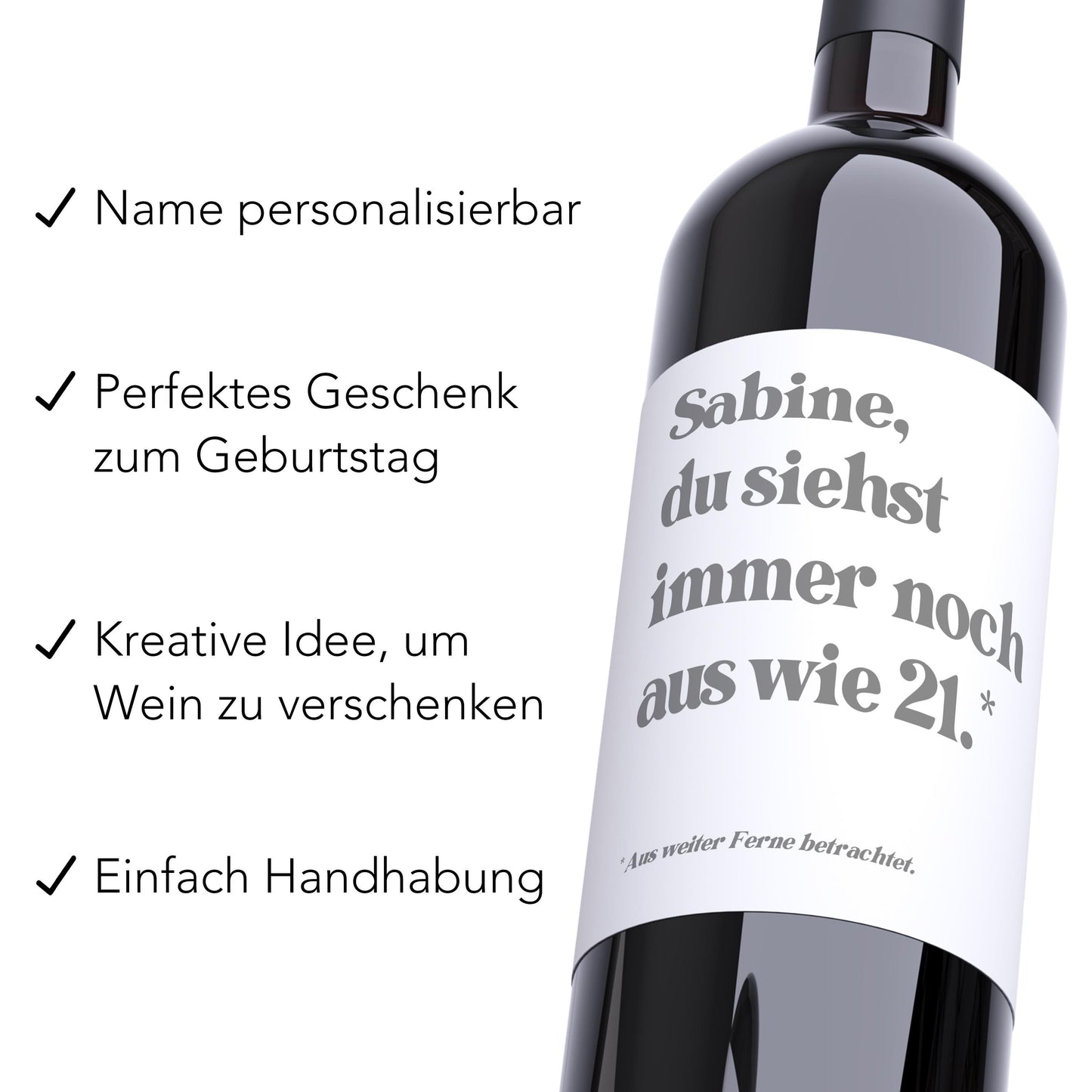 30. Geburtstag Frau Weinetiketten personalisierte Flaschenetiketten Geburtstagsgeschenk Geschenk Etiketten selbstklebend 2 Stk. | 10x12 cm