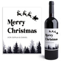 Merry Christmas Weihnachten Flaschenetiketten personalisiert Weihnachtsgeschenk Geschenk Wein Etiketten selbstklebend 2 Stk. | 10x12 cm