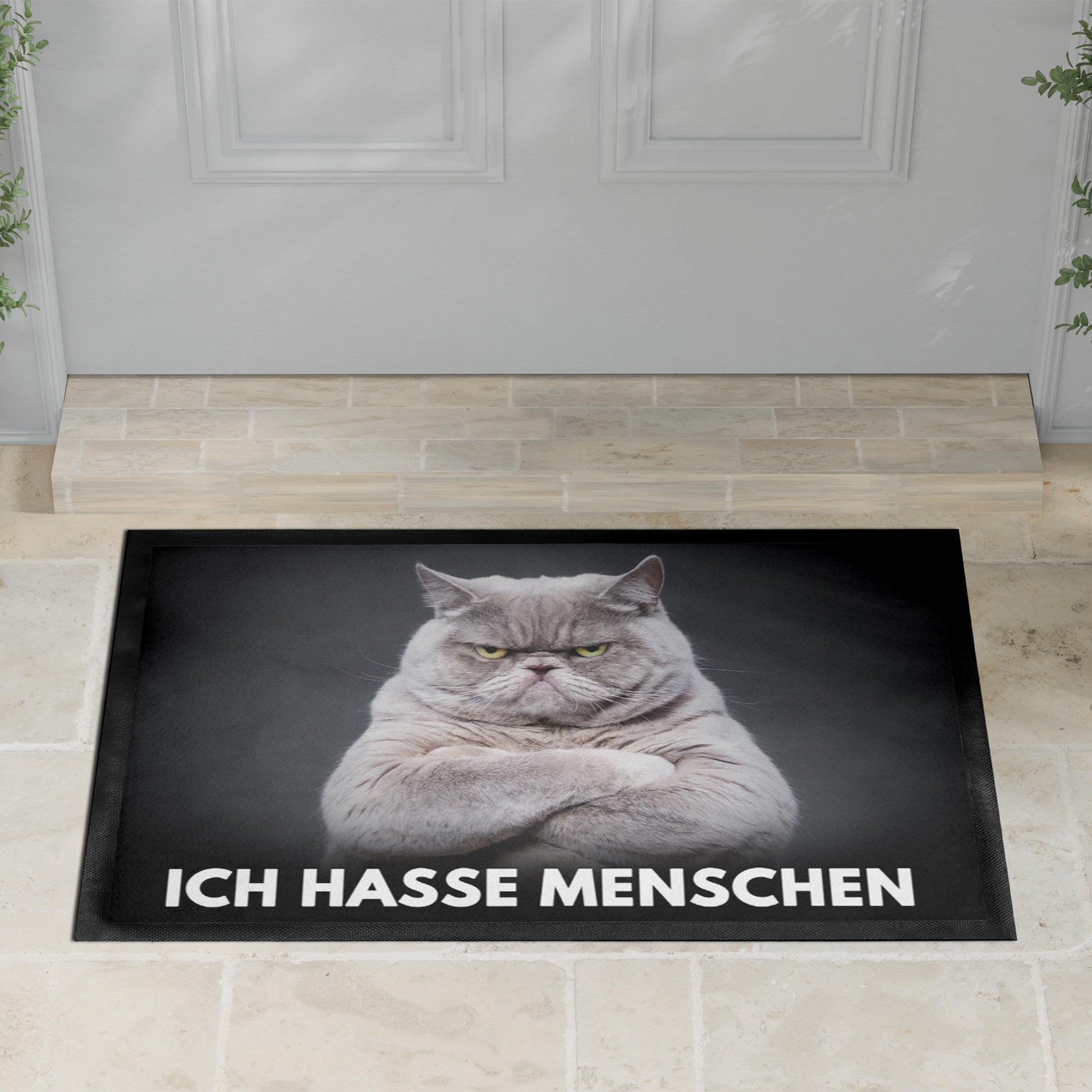 Ich hasse Menschen Fußmatte Katze Einzugsgeschenk Haus Wohnung Einweihungsgeschenk lustige Geschenk Türmatte für Innen 60x40 cm