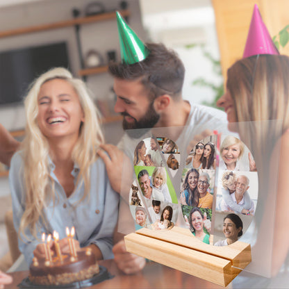 80. Geburtstag Frau Mann Geschenk Foto Acrylglas Bild Fotogeschenk personalisiert Geburtstagsgeschenk Fotocollage inkl. Holzfuß 20x30 cm