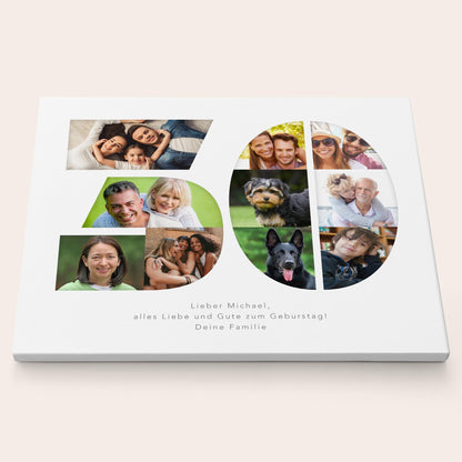 30. Geburtstag Frau Mann Geschenk Fotocollage 30 Leinwand personalisiert mit Fotos Fotogeschenk Geburtstagsgeschenk 30x40 cm