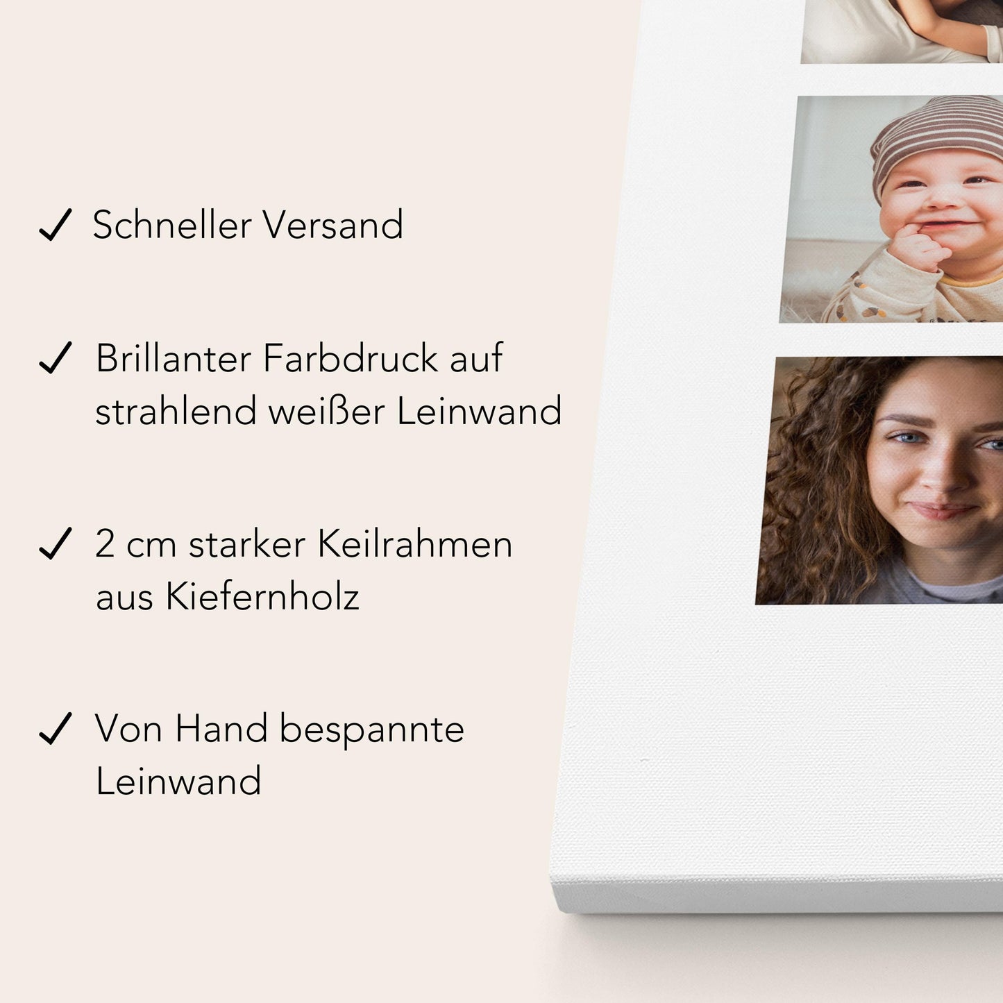 50. Geburtstag Frau Mann Geschenk Fotocollage 50 Leinwand personalisiert mit Fotos Fotogeschenk Geburtstagsgeschenk 30x40 cm