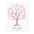 Hochzeit Gästebuch Fingerabdruck Leinwand personalisiert Hochzeitsbaum Hochzeitsgeschenk 30x40 cm (OHNE Farbe)