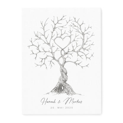 Hochzeitsgästebuch Leinwand Hochzeit Gästebuch Fingerabdruck personalisiert Hochzeitsbaum Hochzeitsgeschenk 30x40 cm (OHNE Farbe)