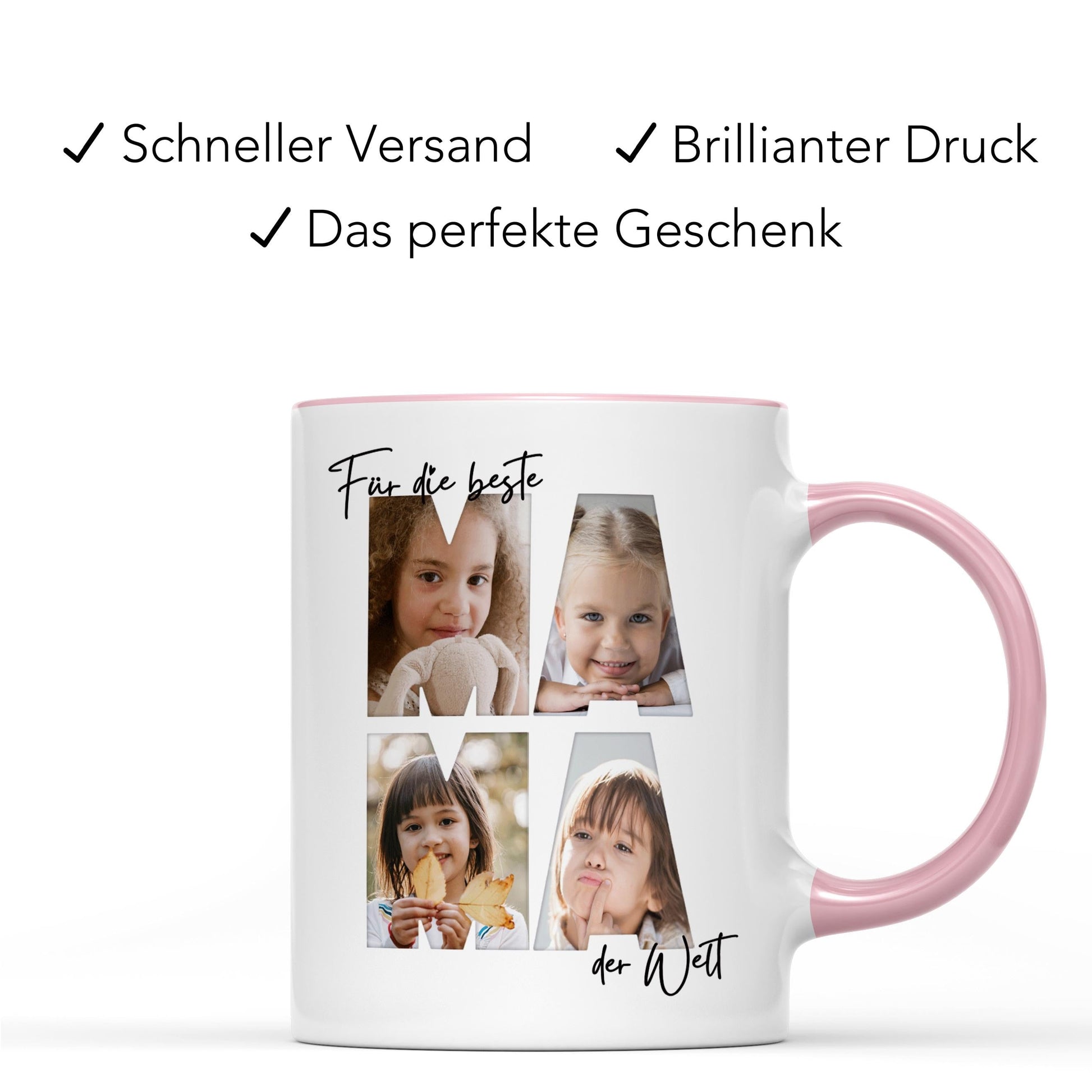 Mama Geschenk zum Geburtstag personalisierte Tasse mit Fotos der Kinder Beste Mama der Welt Muttertagsgeschenk