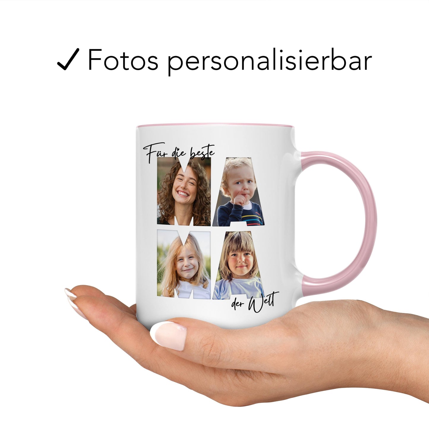 Mama Geschenk zum Geburtstag personalisierte Tasse mit Fotos der Kinder Beste Mama der Welt Muttertagsgeschenk