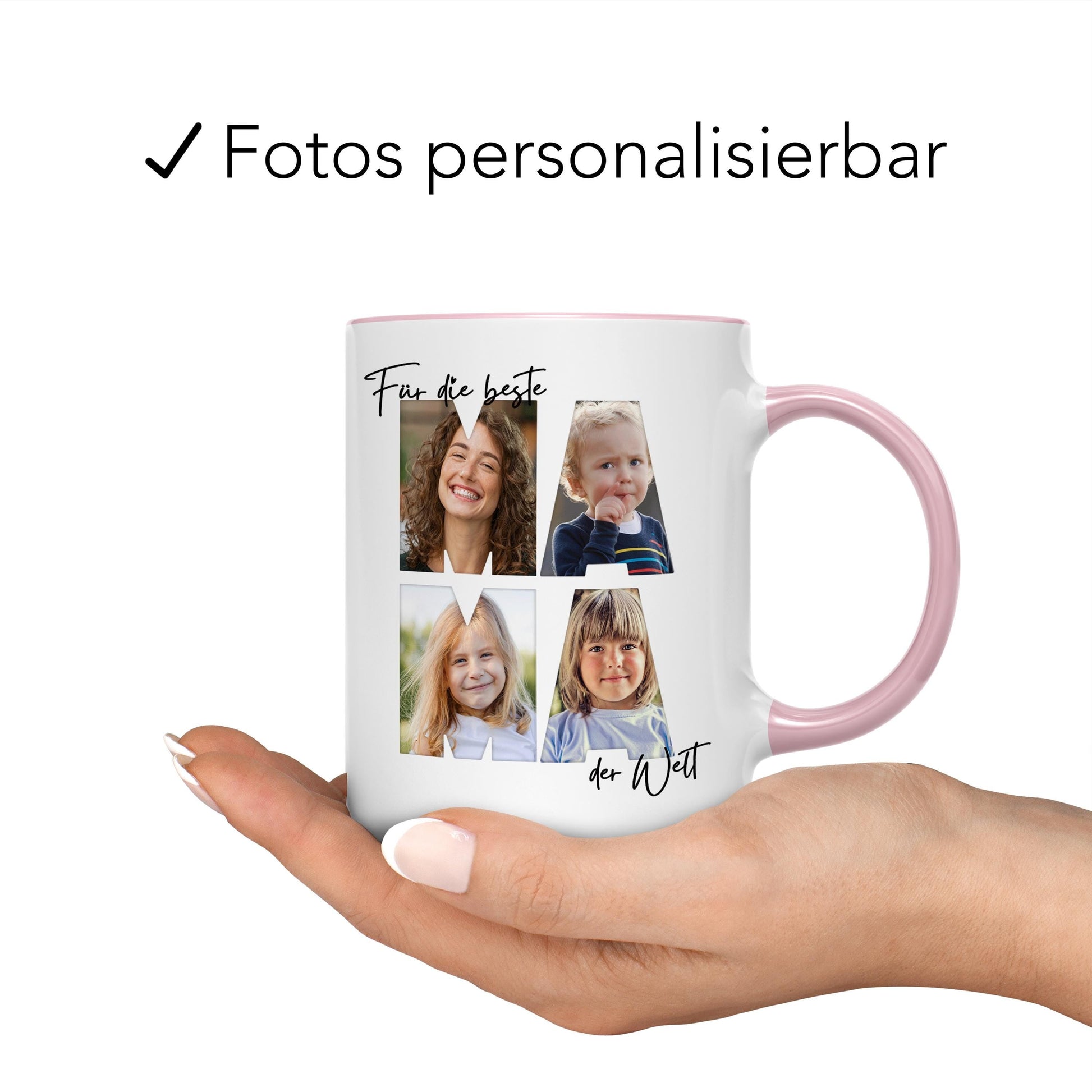 Mama Geschenk zum Geburtstag personalisierte Tasse mit Fotos der Kinder Beste Mama der Welt Muttertagsgeschenk