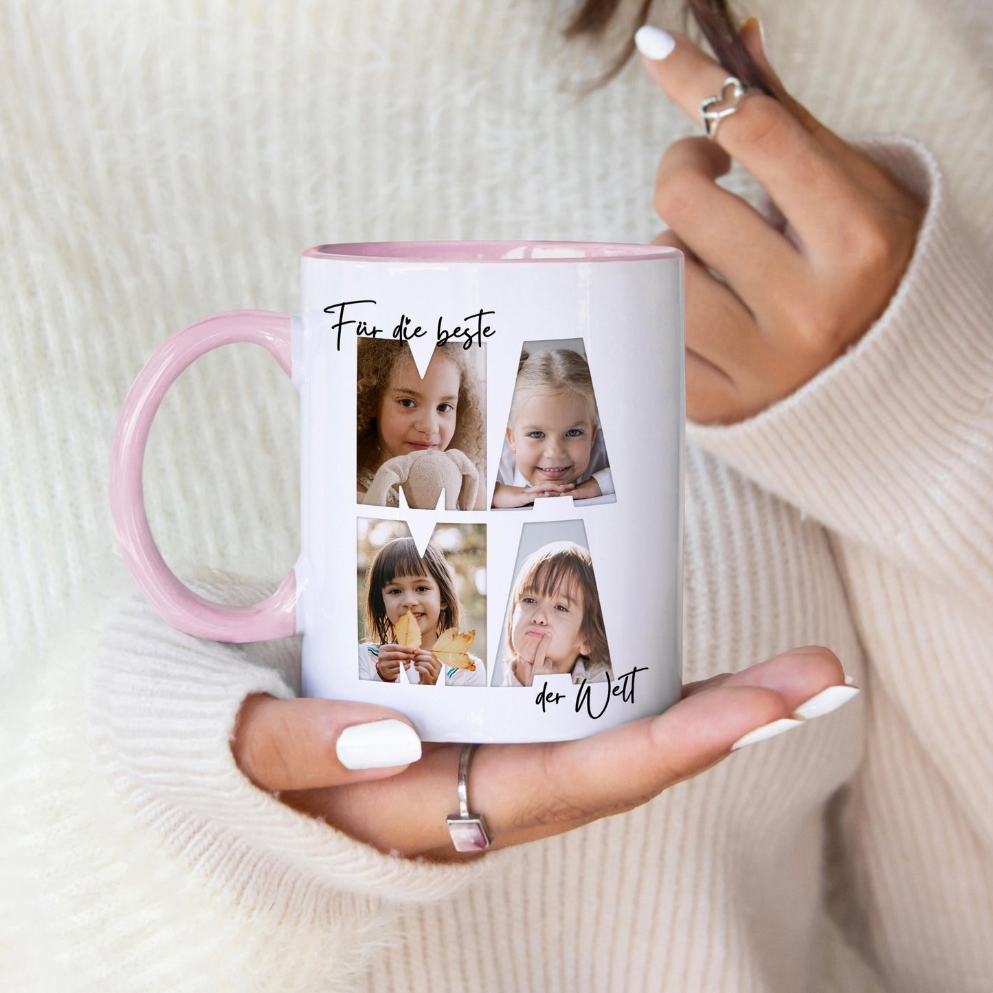 Mama Geschenk zum Geburtstag personalisierte Tasse mit Fotos der Kinder Beste Mama der Welt Muttertagsgeschenk