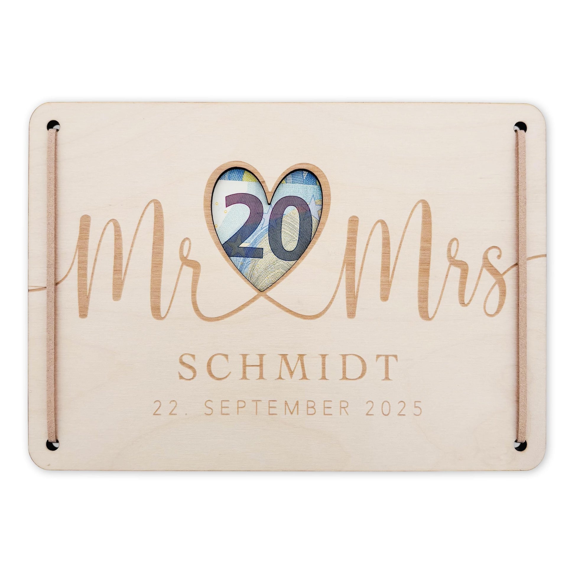 Hochzeitsgeschenk Geld Geldgeschenke Verpackung Hochzeit personalisiertes Hochzeitsgeschenk Brautpaar Geschenk Karte aus Holz 12x17 cm
