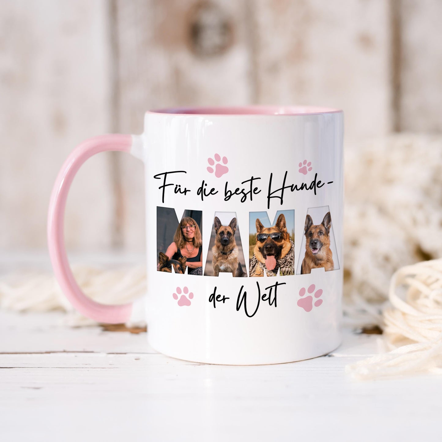 Hundemama Tasse Hund personalisiert mit Foto Hundebesitzerin Geschenk Fototasse Hundeliebhaberin Hundetasse lustig