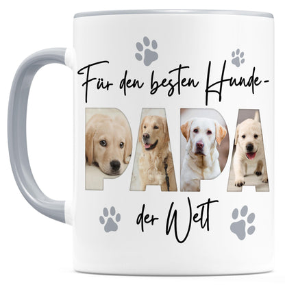 Hundepapa Tasse Hund personalisiert mit Foto Hundebesitzer Fototasse Geschenk Hundeliebhaber Hundetasse lustig