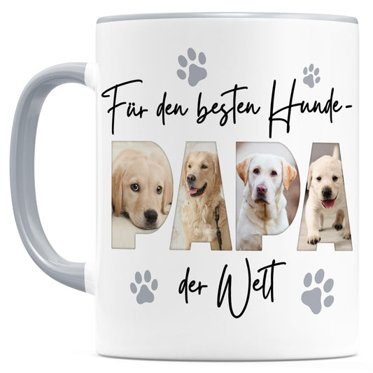 Hundepapa Tasse Hund personalisiert mit Foto Hundebesitzer Fototasse Geschenk Hundeliebhaber Hundetasse lustig