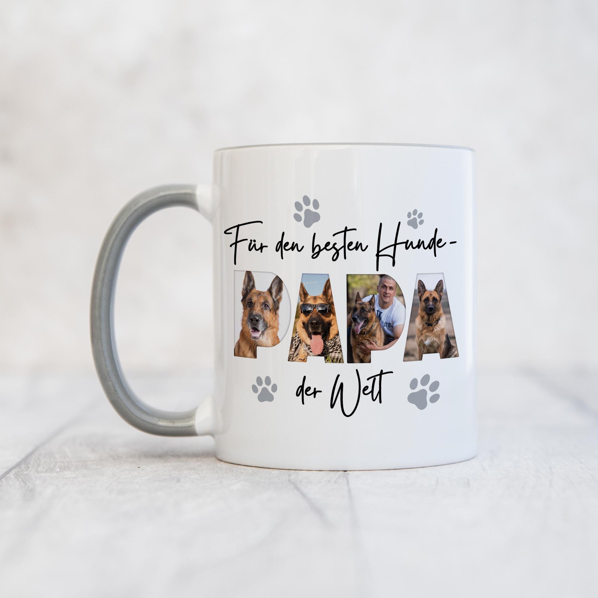 Hundepapa Tasse Hund personalisiert mit Foto Hundebesitzer Fototasse Geschenk Hundeliebhaber Hundetasse lustig