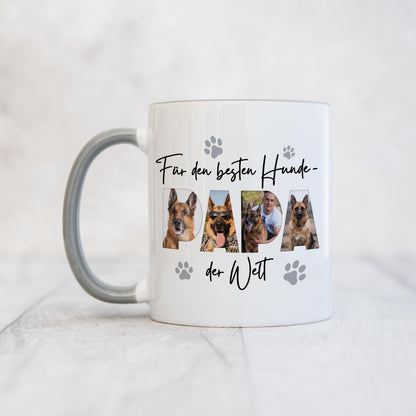 Hundepapa Tasse Hund personalisiert mit Foto Hundebesitzer Fototasse Geschenk Hundeliebhaber Hundetasse lustig