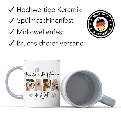 Hundepapa Tasse Hund personalisiert mit Foto Hundebesitzer Fototasse Geschenk Hundeliebhaber Hundetasse lustig