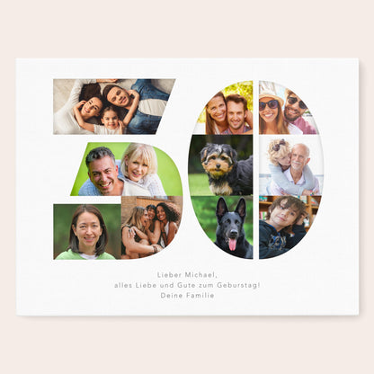 30. Geburtstag Frau Mann Geschenk Fotocollage 30 Leinwand personalisiert mit Fotos Fotogeschenk Geburtstagsgeschenk 30x40 cm
