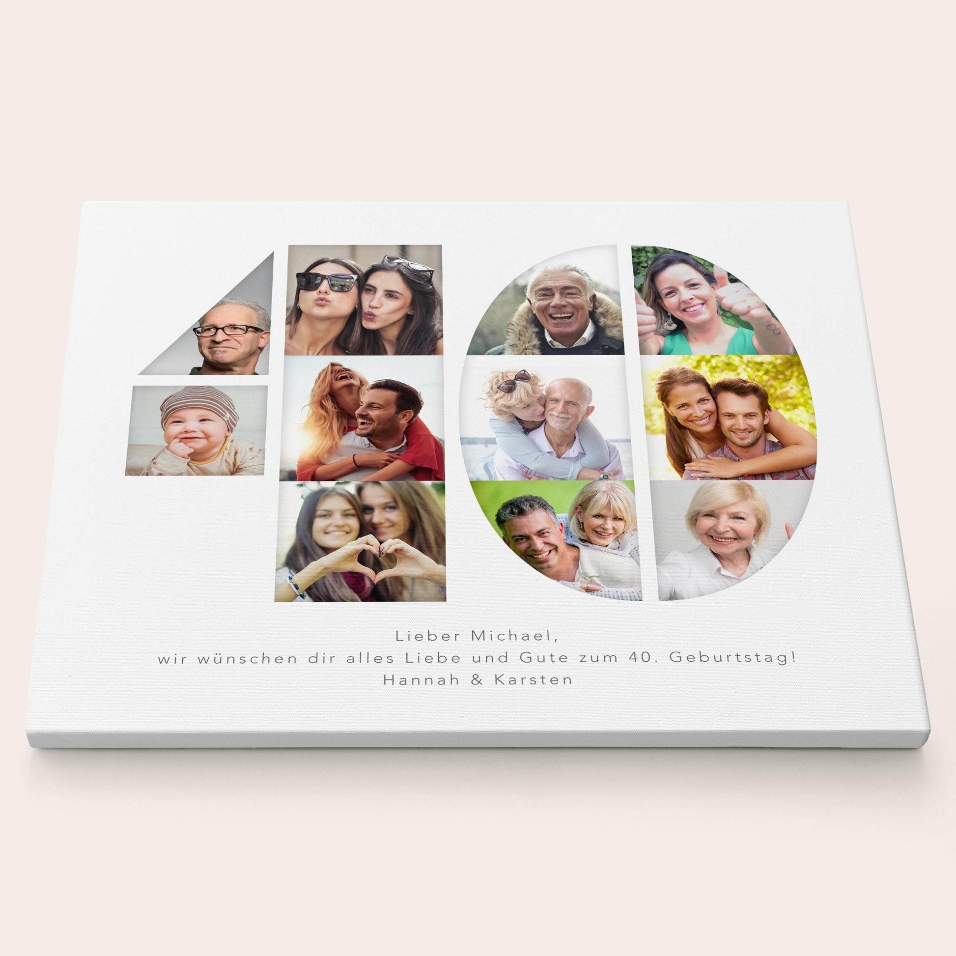 40. Geburtstag Frau Mann Geschenk Fotocollage 40 Leinwand personalisiert mit Fotos Fotogeschenk Geburtstagsgeschenk 30x40 cm
