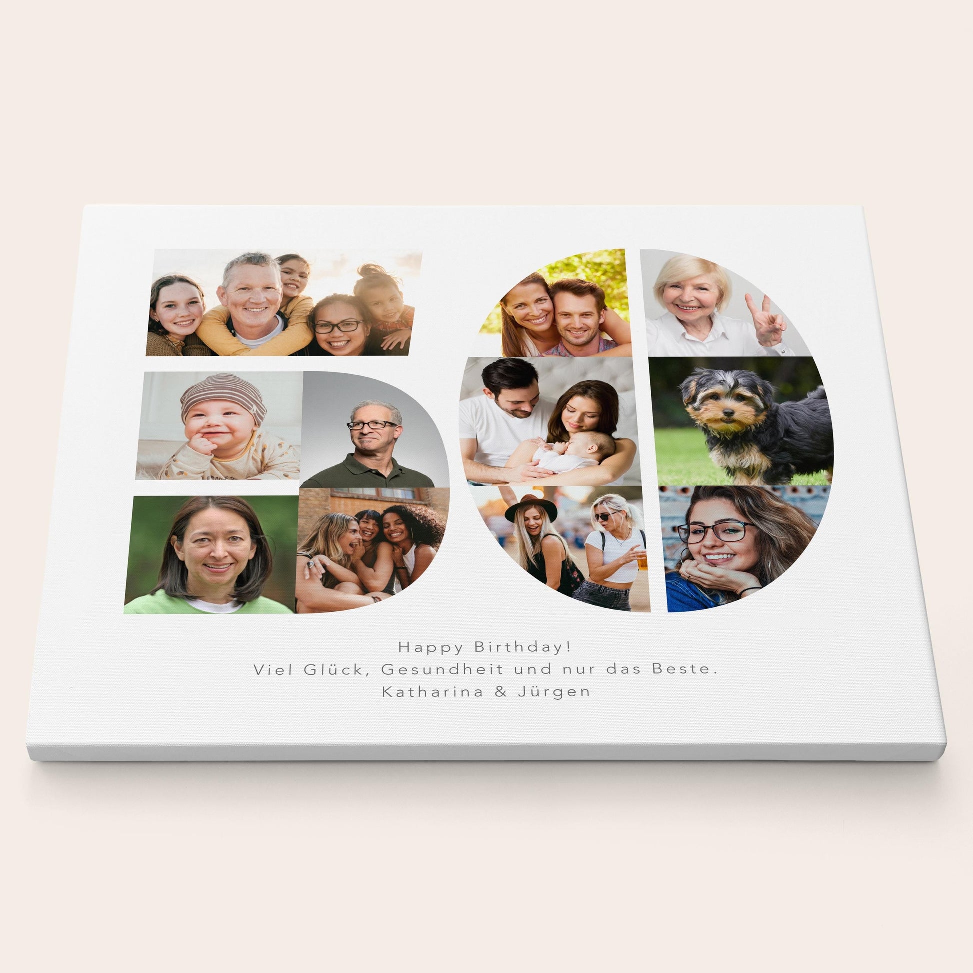 50. Geburtstag Frau Mann Geschenk Fotocollage 50 Leinwand personalisiert mit Fotos Fotogeschenk Geburtstagsgeschenk 30x40 cm