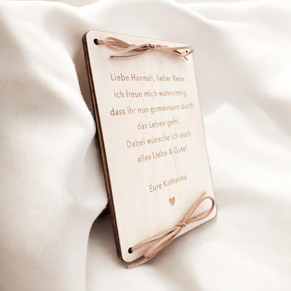 Hochzeitsgeschenk Geld Hochzeit personalisierte Geldgeschenk Verpackung Hochzeitsgeschenk für Brautpaar Geschenk Geschenkkarte aus Holz