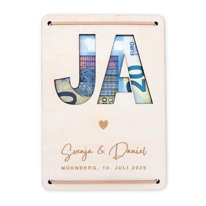 Hochzeitsgeschenk Geld Hochzeit personalisierte Geldgeschenk Verpackung Hochzeitsgeschenk für Brautpaar Geschenk Geschenkkarte aus Holz