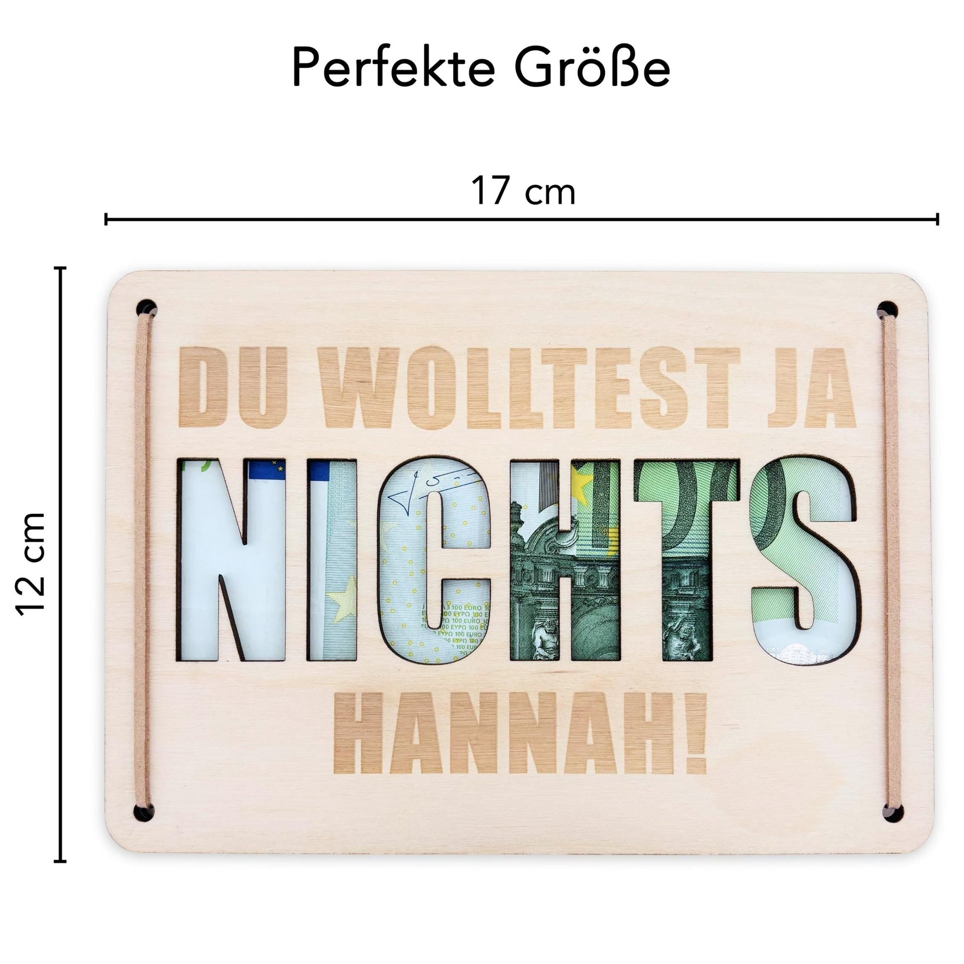 Nichts Geldgeschenk Geburtstag Du wolltest nichts personalisierte Geld Verpackung Geldkarte Geburtstag Geschenkkarte aus Holz 12x17 cm
