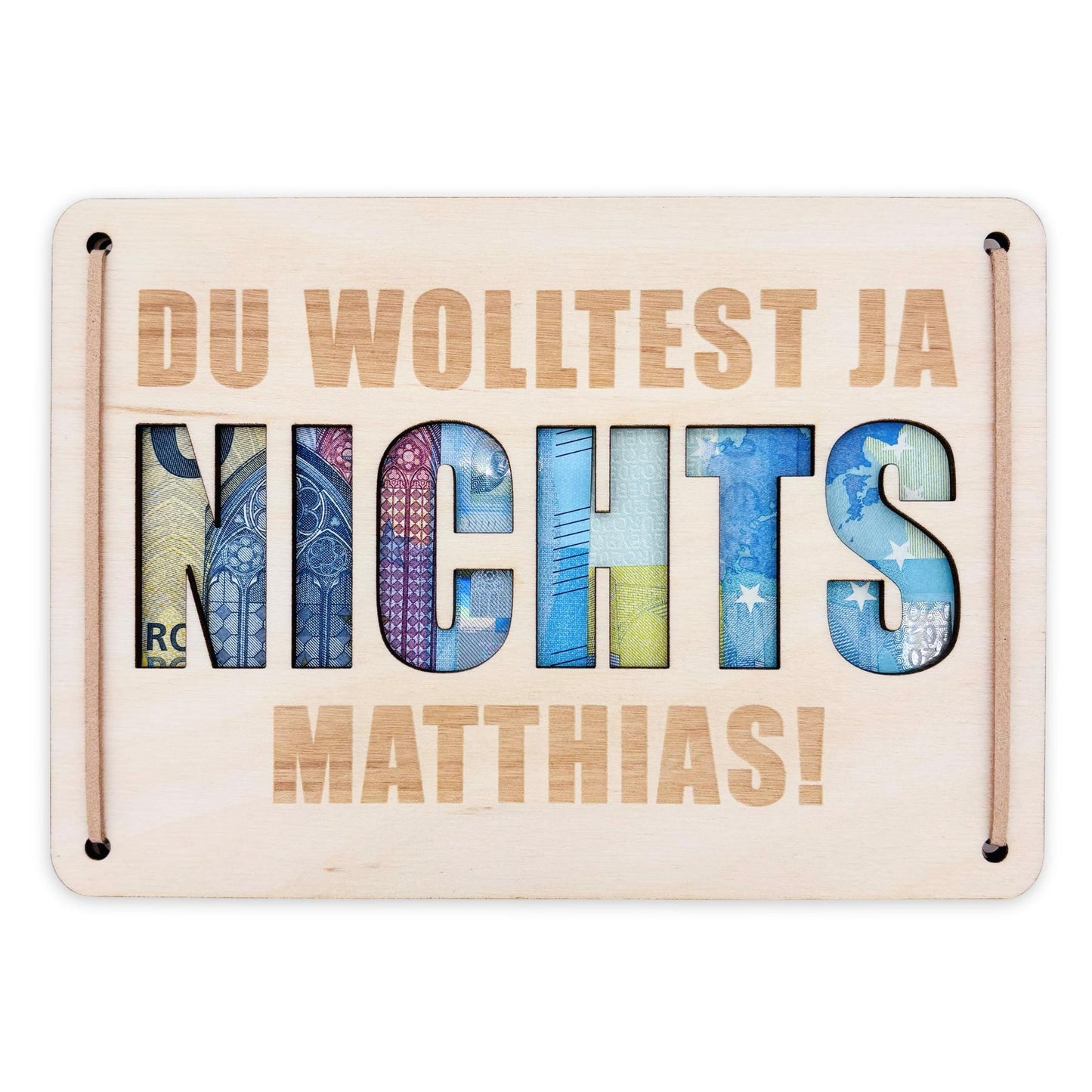 Nichts Geldgeschenk Geburtstag Du wolltest nichts personalisierte Geld Verpackung Geldkarte Geburtstag Geschenkkarte aus Holz 12x17 cm