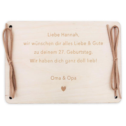 Nichts Geldgeschenk Geburtstag Du wolltest nichts personalisierte Geld Verpackung Geldkarte Geburtstag Geschenkkarte aus Holz 12x17 cm