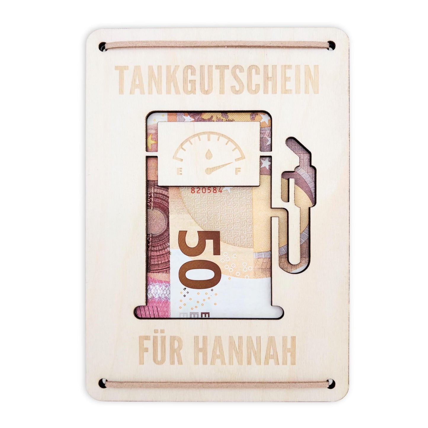 Tankgutschein Geschenk Geldgeschenk Tanken Geburtstag personalisierte Geld Verpackung Spritgeld Geschenkkarte Holz 12x17 cm