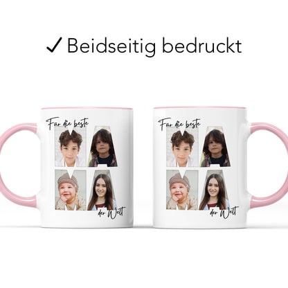 Mama Geschenk zum Geburtstag personalisierte Tasse mit Fotos der Kinder Beste Mama der Welt Muttertagsgeschenk