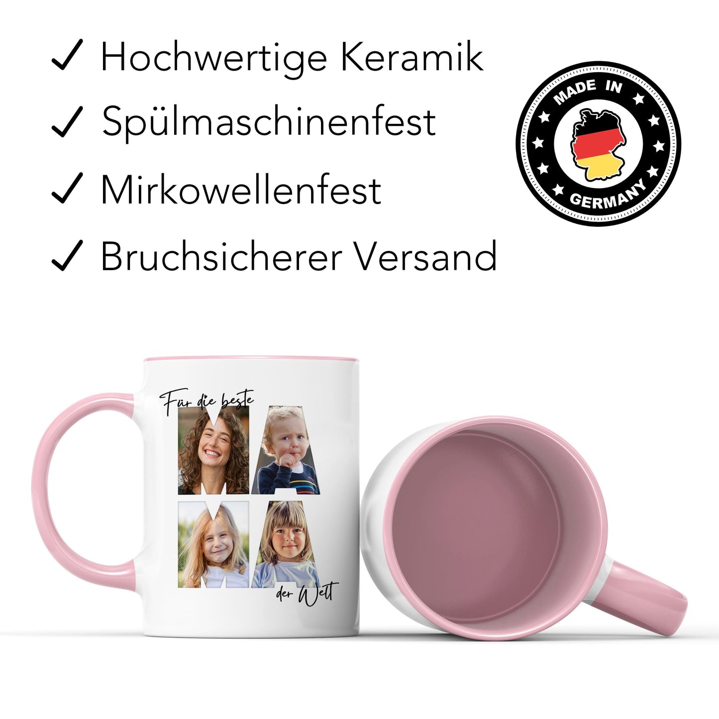Mama Geschenk zum Geburtstag personalisierte Tasse mit Fotos der Kinder Beste Mama der Welt Muttertagsgeschenk