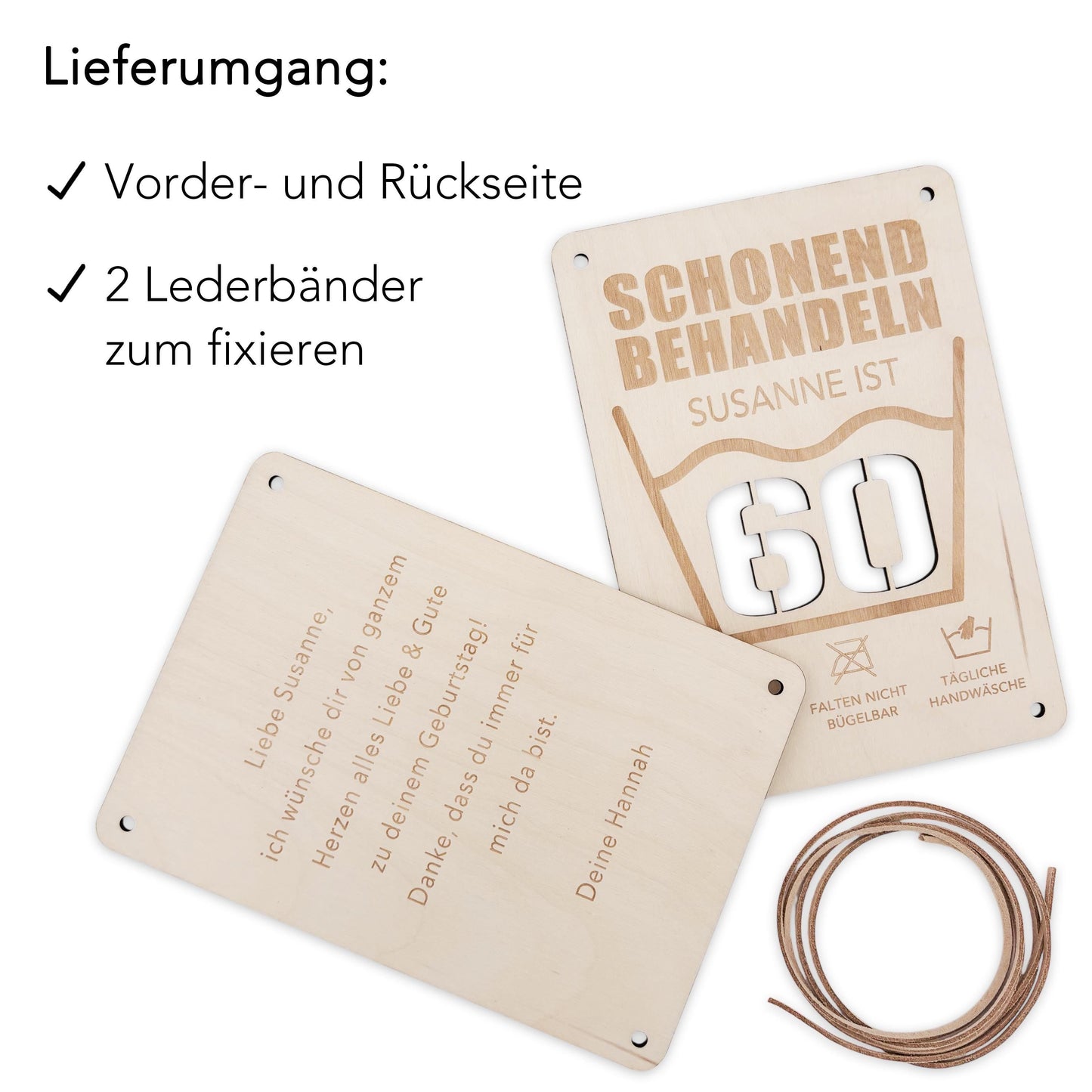 Schonend Behandeln 60. Geburtstag Geldgeschenk personalisiert Geldverpackung Verpackung Geld Geburtstagsgeschenk Geschenkkarte Holz 12x17 cm
