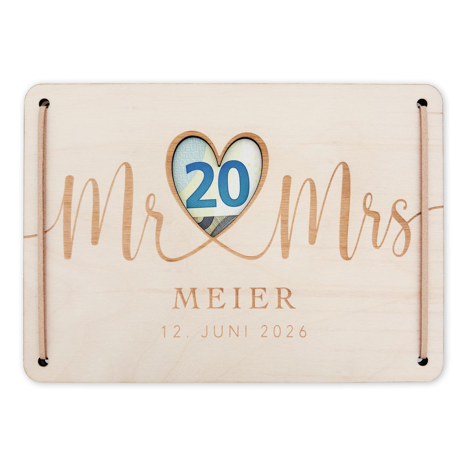 Hochzeitsgeschenk Geld Geldgeschenke Verpackung Hochzeit personalisiertes Hochzeitsgeschenk Brautpaar Geschenk Karte aus Holz 12x17 cm