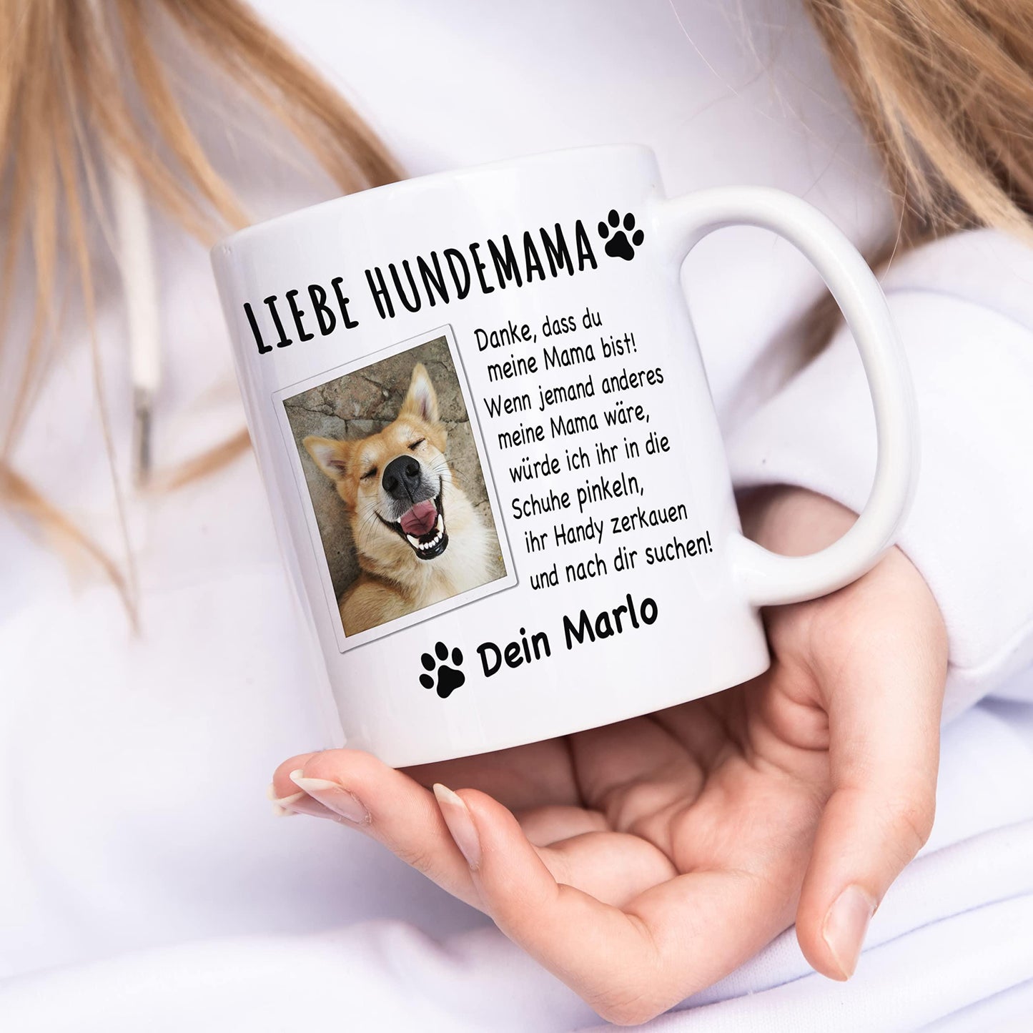 Hundemama Tasse Hund personalisiert mit Foto Hundebesitzerin Geschenk Hundeliebhaberin Hundetasse lustig